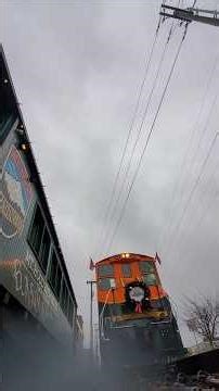 Ground Level View of Oregon Rail Heritage Center's Holiday Steam Train Heading By