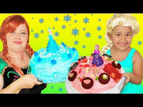 Cake Challenge Princess Anna vs Queen Elsa Baking and Decorating Cake