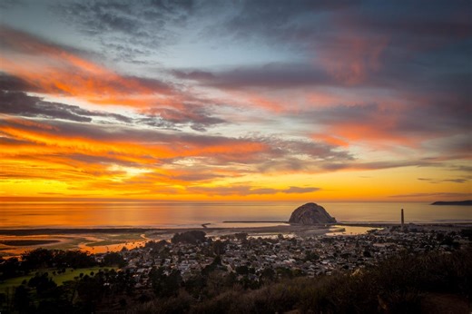 Morro Rock Sunset Print, Morro Bay California Coastal Photography - Etsy