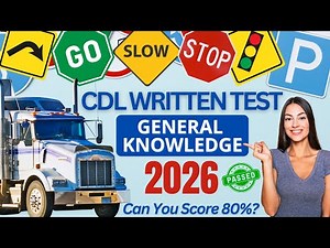 CDL General Knowledge Practice Test 2026 — Score 80% to Pass (Real DMV Style Exam Questions)