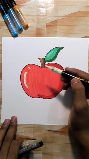 🍎 Amazing Apple Drawing ✨Watch till the end! 😍🎨 #art #coloring #shorts