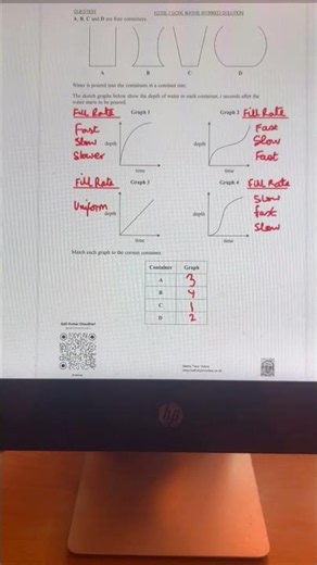 GCSE / IGCSE Graphs and Volume Question Solved