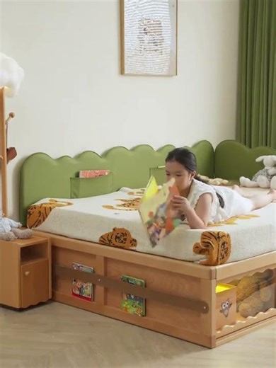 【収納力抜群】子供部屋がスッキリ！隠れ収納付き可愛いベッド🛏️✨