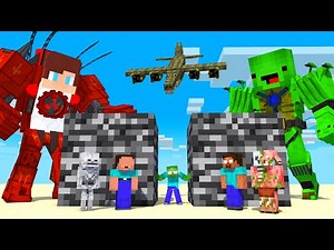 Minecraft Mobs : Titan JJ Drillman and TITAN Mikey Who Is The STRONGEST? - Minecraft Animation