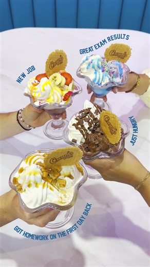 Four sundaes, four occasions but a Creams treat always knows how to bring people together!🍧 What would would be your sundae of choice?😆 | Creams Cafe
