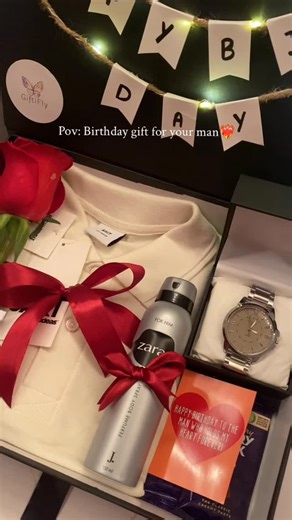 GiftiFly | Gift Shop on Instagram: "Wish him Birthday like this❤️‍🩹🥹 . . . . . Tags- [gift, birthday, birthday boy, gift for husband, gift ideas, gift for him, gift box, gift hampers, gift in Pakistan, cake delivery, surprise gift, giftifly, explore] #gift #gifthampers #giftideas #giftforhim #giftguide #birthday #birthdayboy #surprisegift #giftifly #explore #exploremore"