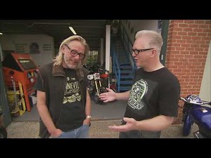 Henry Cole rides a Harley Sportster engined British cafe racer