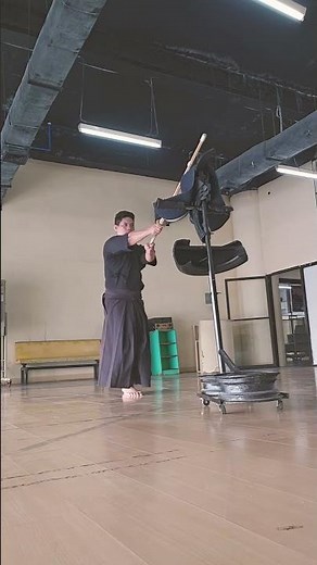 剣道打ち込み台で正面打ち練習してみました。(12/06)