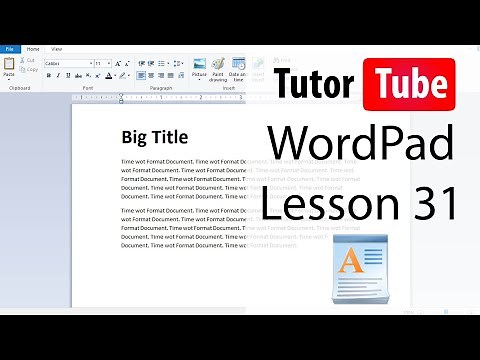 WordPad - Tutorial 31 - Typing URL to make it Link