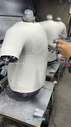 Spray paint onto T shirts