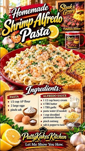 Homemade Shrimp Alfredo Pasta | Creamy Cajun Alfredo 🍤🍝