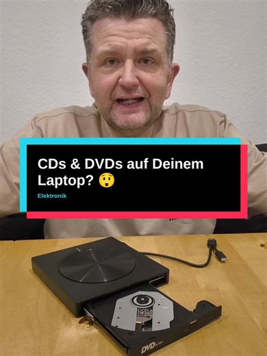 CDs & DVDs auf Deinem Laptop? 😲 Externer CD/DVD-Player mit USB 3.0, Typ-C, SD-TF Kartenleser und 4 USB-Anschlüssen. Kompatibel mit verschiedenen Betriebssystemen. #fyp #tiktokshop #elektronik #cdplayer #usb