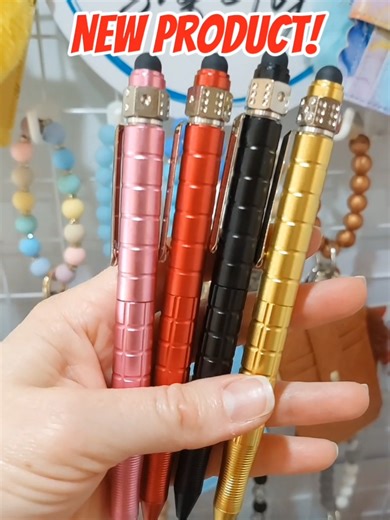 These 3 in 1 Premium Pens are made of high quality aluminium alloy They feature a fidget spinner and a stylus. You can upgrade the pen on your safety keychain to one of these or purchase them separately! . #safetykeychains #safetykeychain #pens #ballpointpen #fidgetpen