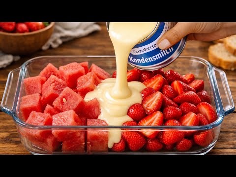 I make the most delicious ICE CREAM in the world! In 5 minutes! Mix Condensed Milk and fruit! 🍉🍓🍌