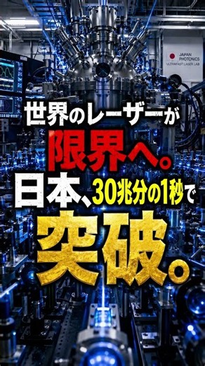 Global Lasers Reach Their Limit. Japan Breaks Through in 1/30 Trillionth of a Second.