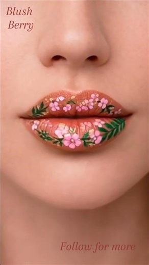 Stunning Lip Art Design 😍 Easy Floral Lip Makeup #Shorts #lipstick