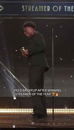 Speed backflip after winning streamer of the year #reactionvideo #memes