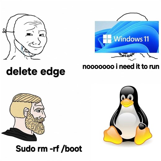Windows VS Linux #linux #humor #memes
