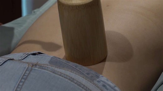 Chinese cupping therapy uses bamboo instead of glass cups in this Thai clinic