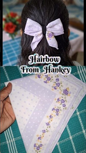 DIY Fabric Hair Bow Hack 🎀😱 | How to Make a Hair Bow with a Handkerchief #diy #hairbows #hairstyle