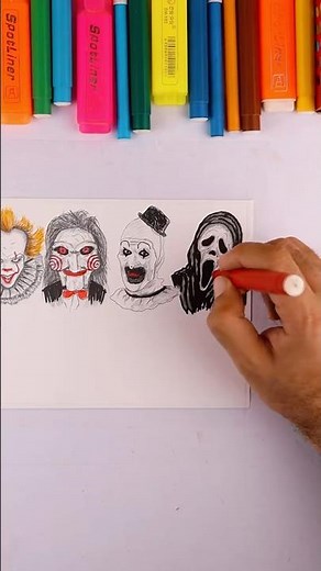 Horror drawings easy using ARdrawing app for beginners step by step tutorial #draw #drawing #art