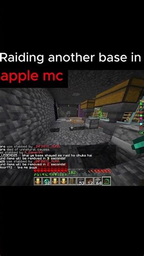 Raiding another base in applemc. #applemc #minecraft #baseraiding