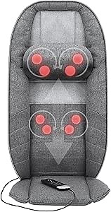 HoMedics Total Recline Massage Cushion - Deep Kneading Shiatsu Back, Shoulder and Neck Massager with Heat for Sore Muscles - Ultimate Versatility for Pain Relief, Height Detection & Seat Vibration