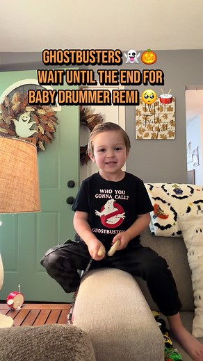 Happy October!! 🎃 Ghostbusters gets played in our house all year round because of Remi, but it's extra special this time of year 👻 #heartwarrior #halloween #ghostbusters #drummer #fypシ