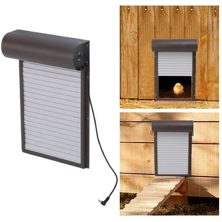Automatic Chicken Coop Door, Aluminum Automatic Chicken Door Opener Battery Powered Weatherproof Auto Coop Door With Programmable Timer, Light Sensor, LCD Display, Remote Control - Walmart.ca