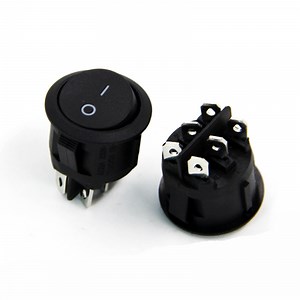 [Hot Item] Rocker Switch 6A 250VAC Power Switch Rocker on on 6 Pins Round Rocker Switch