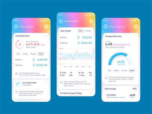 Sleep Tracking & Activity Monitoring App Screen