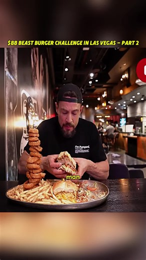 Part 2 - $88 beast burger challenge in Las Vegas #foodchallenge #foodreview #foodies #eat #mukbang
