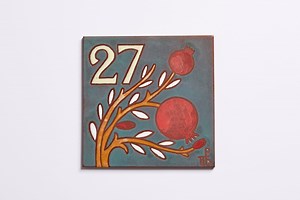Pomegranate Ceramic House Numbers Tile Handmade Keramik Hausnummer Custom Made Address Sign Square Numbers Numero Symbol of Fertility Luck - Etsy