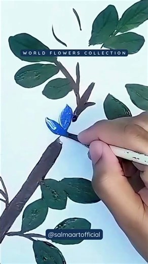 Satisfying Flower Painting | Jamaica's Lignum Vitae Acrylic Tutorial 🎨 #Shorts