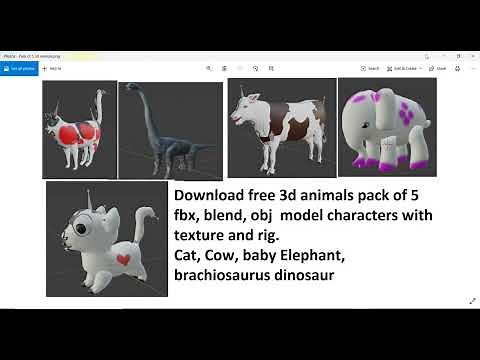 Characters 3d model pack | fbx 3d animals free pack download | pack of 5 3d model.