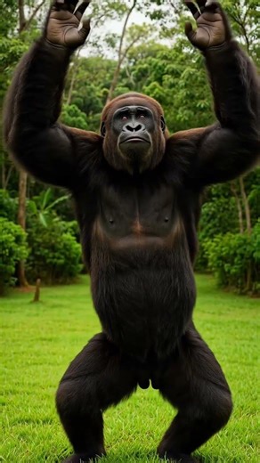 Serious Gorilla Starts Slow Motion Belly Dance