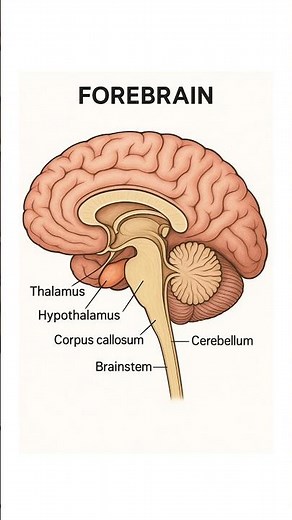 Forebrain Explained: Olfactory Lobes, Diencephalon & Cerebrum in One Diagram #Biology #NEET