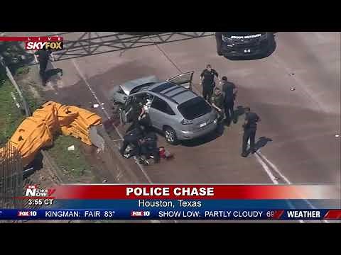 DRAMATIC CRASH: Suspect Crashes During Police Chase Houston