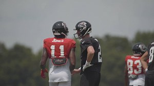 Chemistry with Julio ✅ Chemistry with Sanu ✅ Chemistry with Ridley ✅ Matt Ryan had the 🎙 on Monday at practice. | Atlanta Falcons