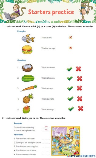 Starters Practice online worksheet