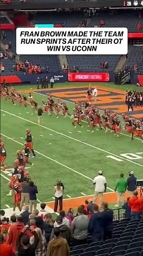 Fran Brown makes Syracuse run sprints after OT win vs. UConn #football #touchdown #ncaa