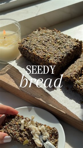 Danielle Brown | healthy recipes on Instagram: "Comment “bread” to get the full recipe link!! 🫶🏼This is seedy bread or one of the HEALTHIEST BREADS IN THE WORLD. Packed with omega 3’s, fiber, protein and no flour. Extra tips: 1. Make sure to follow the directions exactly as they are, including the rest time. 2. Let the bread cool fully before slicing it. 3. When eating a piece of bread the next day/s, toast it once or twice before eating. Store leftovers in the fridge for up to one week. #brea