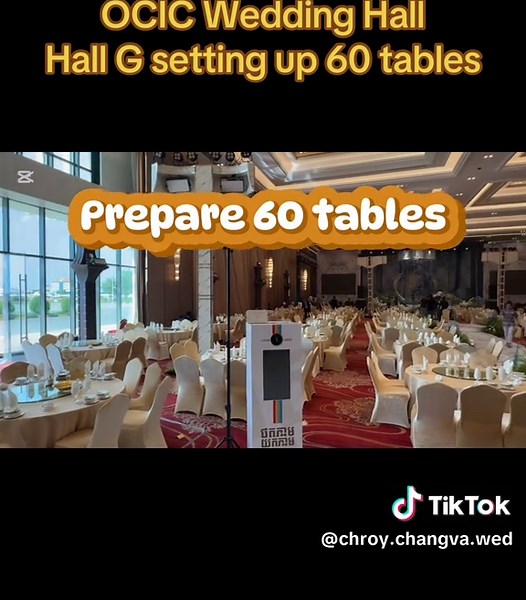 Building G set up 60 tables for wedding day #មង្គលការ #tiktok #OCICWEDDING #ocic #fyp #រោងការជ្រោយចង្វា #viral #flowers #4k #capcut