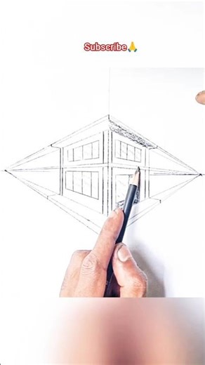 how to draw a building using 2-point perspective? ✍️ #drawing #art #sketch #pendrawing #perspective