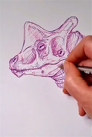 Biro Pink Dragon Sketch Process
