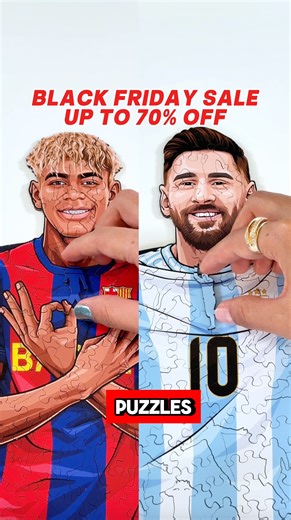 Every Fan Will Love These Wooden Puzzles! ⚽️❤️ Rated #1 2025 Gift Idea 🎁⭐️ 🧩 Precision-cut pieces featuring iconic celebrations and players-inspired shapes 🪵 Made from 3mm premium, sustainable wood for enduring quality 👨‍👩‍👧‍👦 Perfect for peaceful solo sessions or fun with friends and family 🖼️ Complete them, frame them, and show off your fandom 🎁 A unique and thoughtful gift that creates lasting memories 🚚 Free shipping worldwide © Officially Licensed Products 🔥 BLACK FRIDAY SALE — U