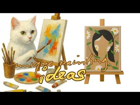 Aesthetic Painting Ideas [8 DIY] 🎨😻🦋💙