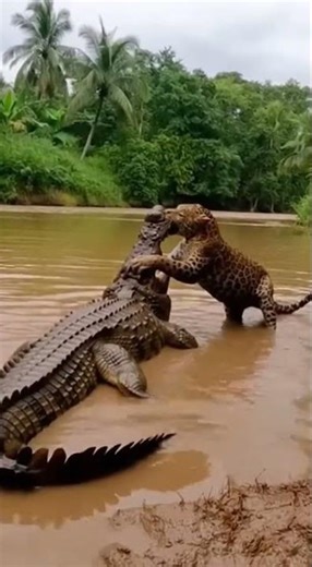 Unbelievable! Fearless Jaguar Hunts a Giant Crocodile in the River 😱