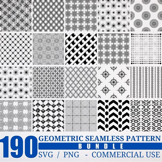 Geometric Seamless Patterns Bundle SVG PNG DXF for Cricut and Design Projects Instant Downloads - Etsy