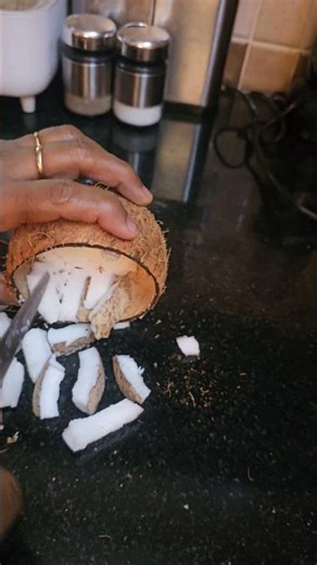 Easy way to remove coconut from the shell #coconut #kitchentips #trysomethingnew